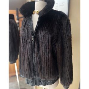 REVERSIBLE REAL MINK LEATHER JACKET SZ M/L